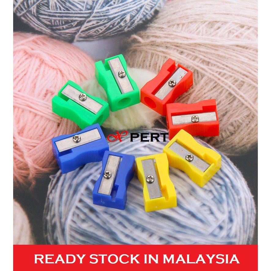 Pencil Sharpener kids random color Mini size rectangular red blue yellow green 20mm x 30mm