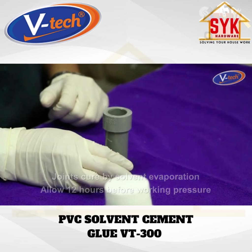 SYK V-Tech VT-300 Solvent Cement Glue Waterproof Cement Pipe Gam Pipe ...