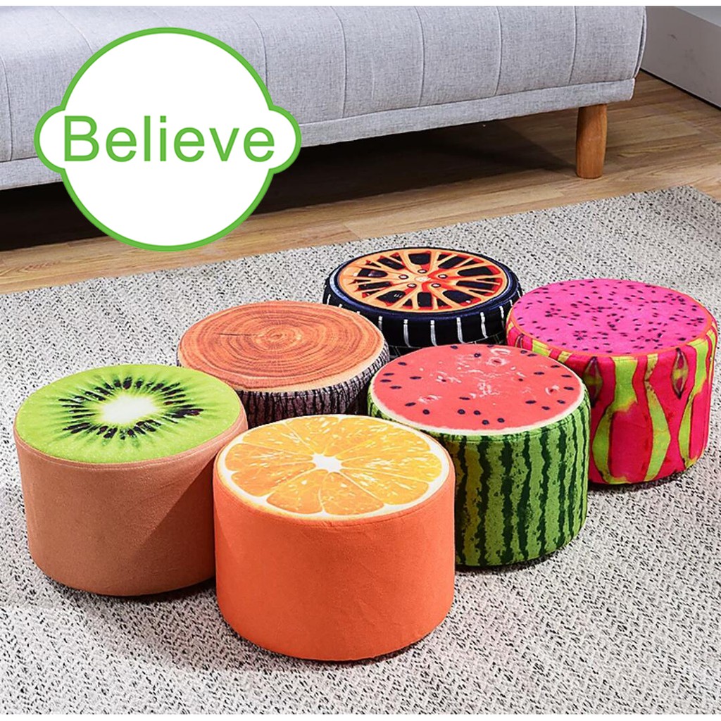 Fruit Stool Cotton Various Fruit Patterns Stool Fruit Bedroom Furniture Chair Shopee Malaysia