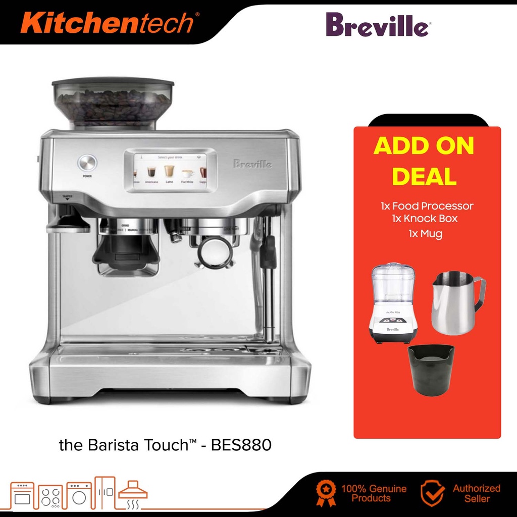 Breville The Barista Touch BES880 Automatic Coffee Machine with Touchscreen Panel Shopee Malaysia