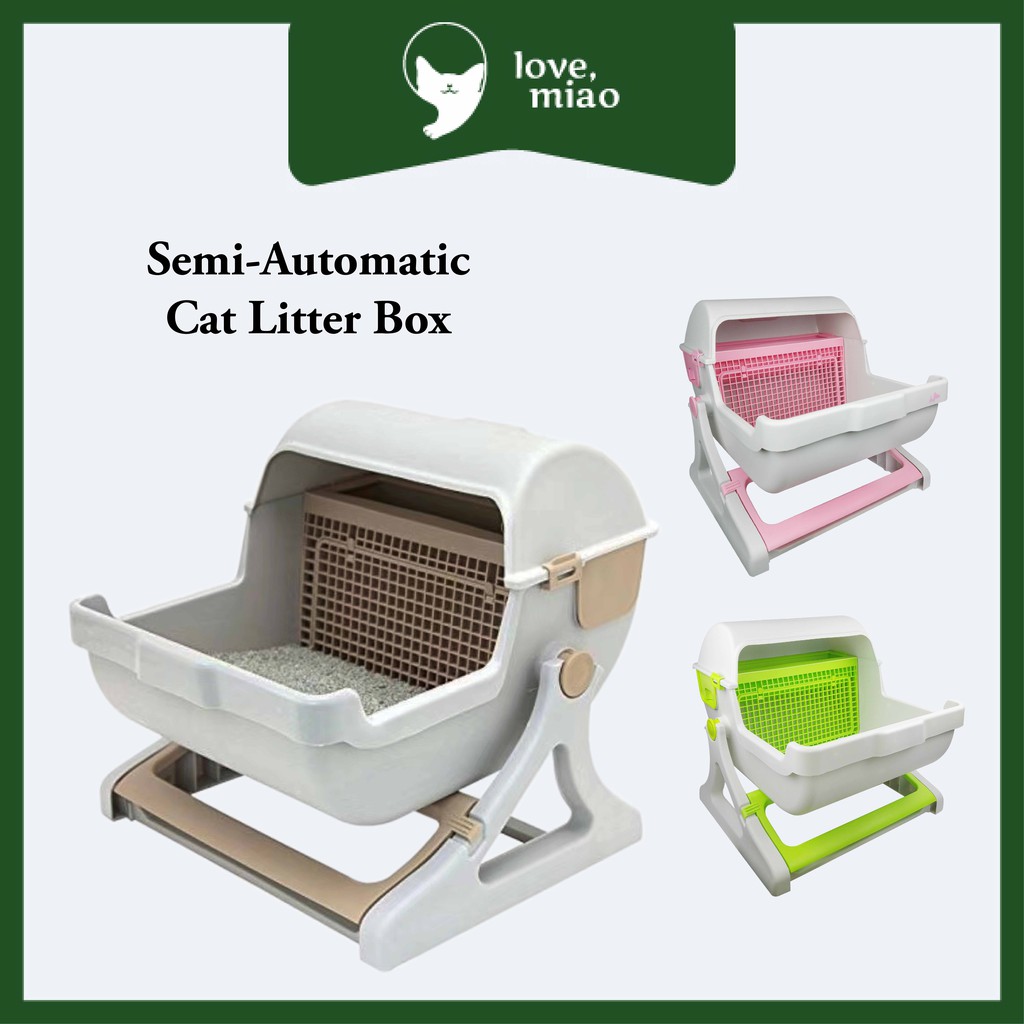 Semi automatic shop litter box