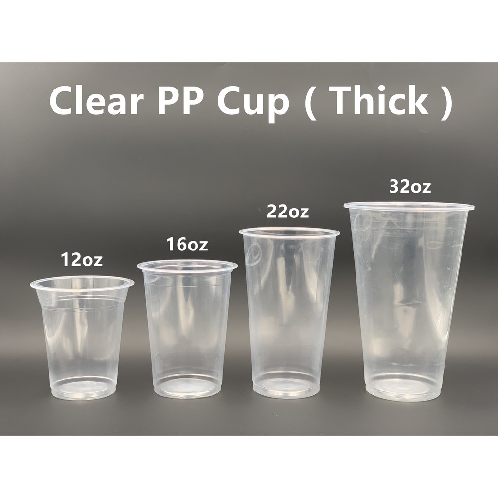 Ec 12oz 16oz Pp Clear Cup With Flat Lid 100sets± E12s E16s 360 500 Ml Disposable 4132