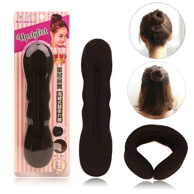 Sponge Hair Curler Donut Bun Twist Curler Multi Size DIY Hair Styling Tool 17.5cm and 22.5cm