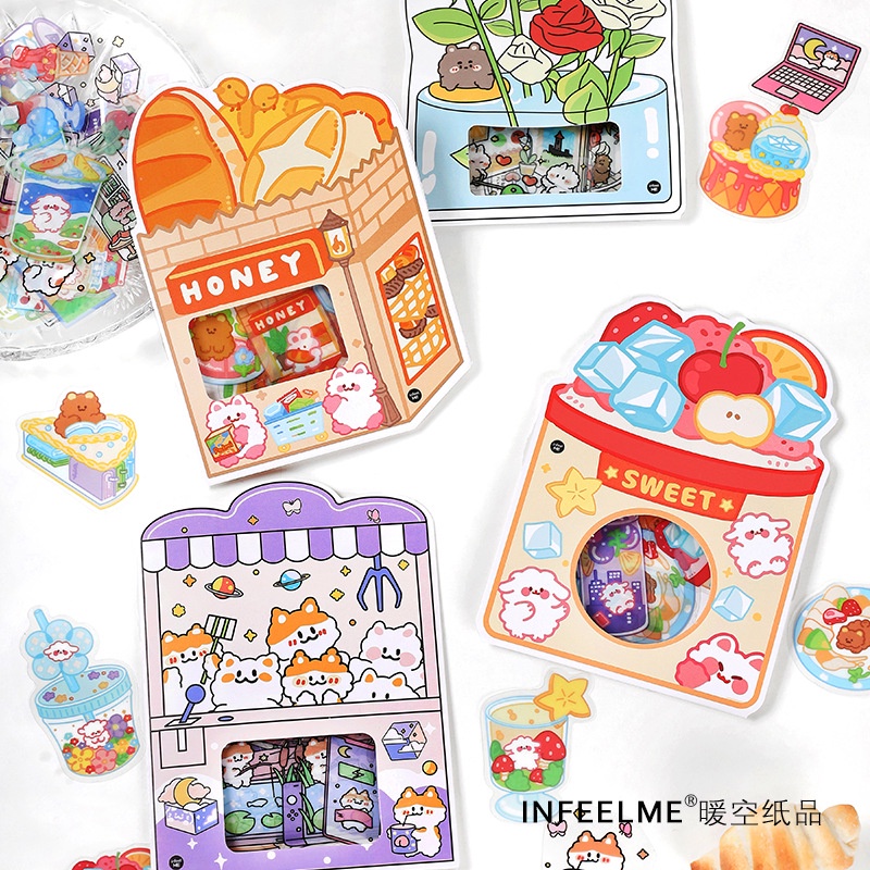 MEME MOMO Infeel.Me Cute Character Sticker Pack Cute Sticker for Journal Planner Diary Sticker