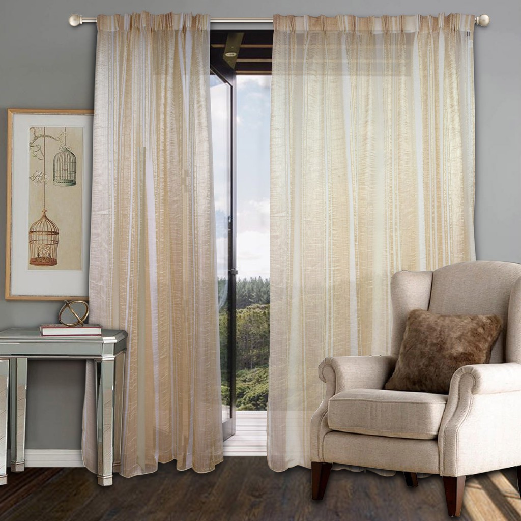 Essina Sesame Sheer 1 panel / 1 PIECE French Pleat Sliding Door Day ...