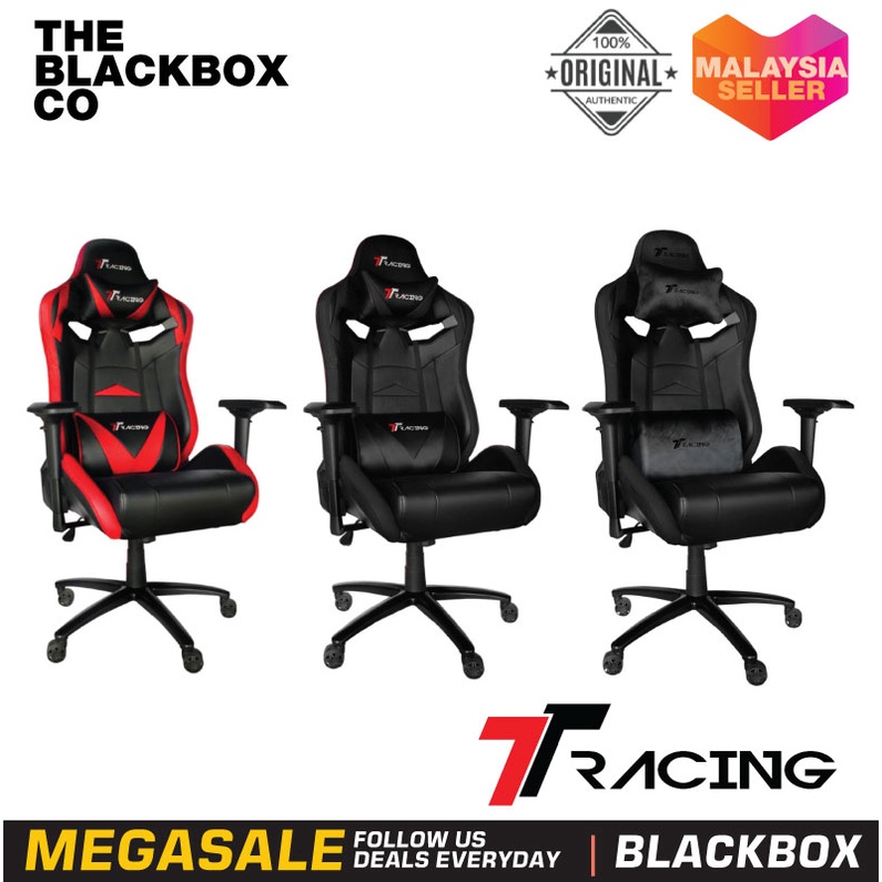 TTRacing Surge Gaming Chair Black Ready Stock 2 Years Official