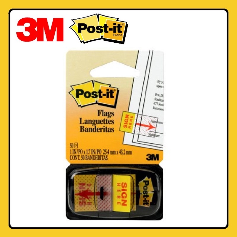 3M Post It Tape Flag 6809 1x1.7 (50'sheets) Post It NotesSign Here