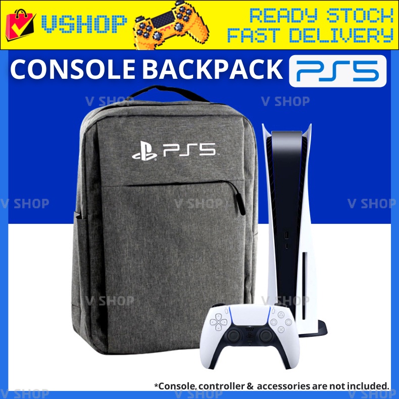 Black PS5 Console Storage Bag Backpack Canvas Anti-Scratch Travel