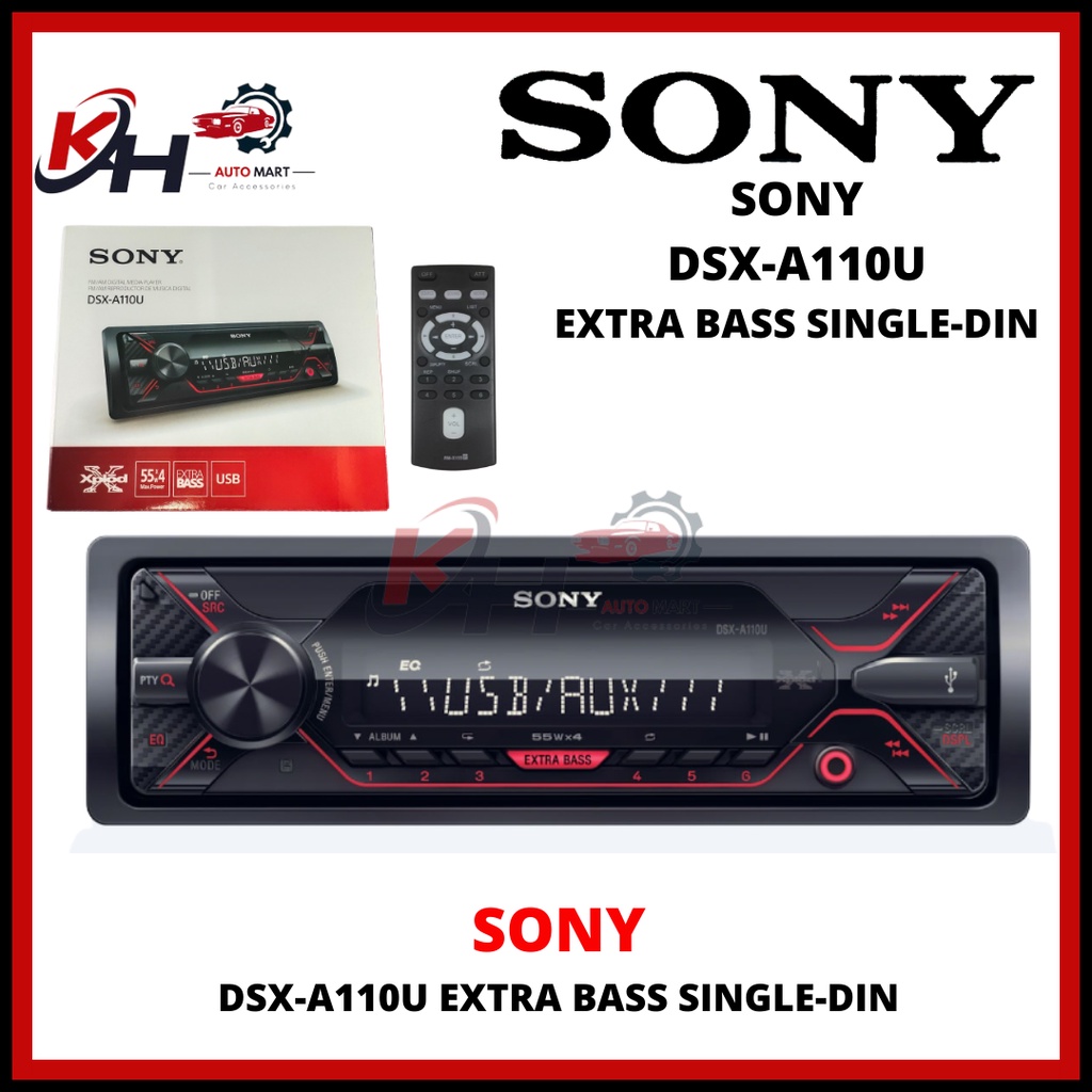 100%Original ★SONY ★ DSX-A110U SINGLE DIN PLAYER USB AUX FM EXTRA BASS ...