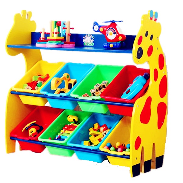 Giraffe Rack with Boxes Toy Shelf Organizer Storage Rack Toy Box Toy ...
