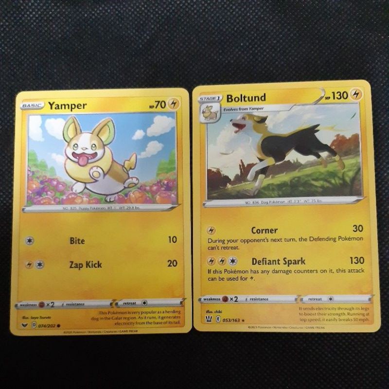 Pokemon Card TCG : Yamper & Boltund 053/163 Set-2 cards (NON HOLO) 100%  Original Pokemon Card | Shopee Malaysia