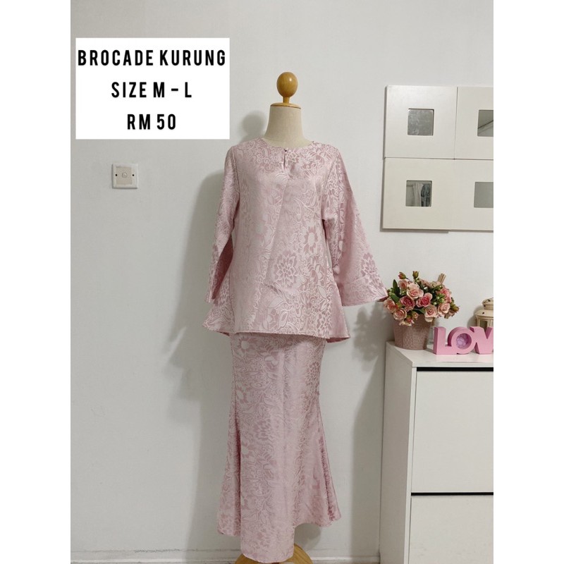 Baju Kurung Brocade Dusty Pink | Shopee Malaysia