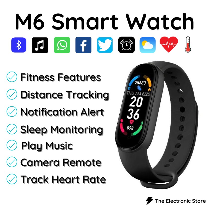  M6 Smart Bracelet Watch Fitness Tracker Smartband