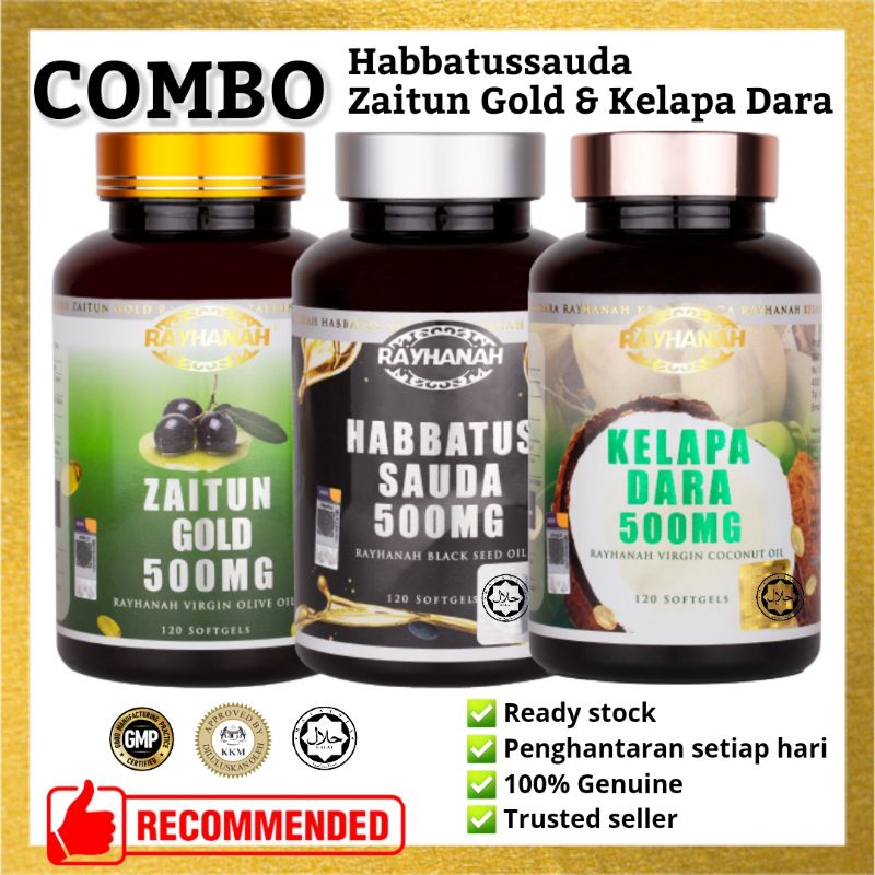 BEST BUY COMBO RAYHANAH Habbatus sauda, Zaitun Gold dan Kelapa Dara 120 ...