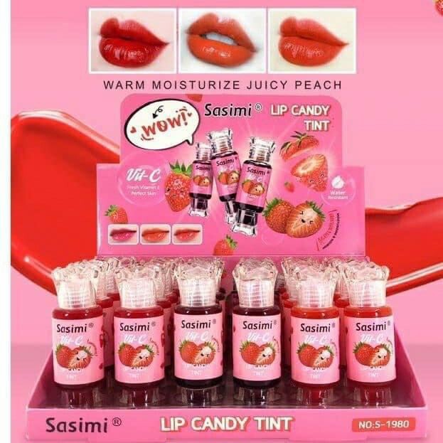 Sasimi VIT C lip candy tint liptint strawberry Shopee Malaysia