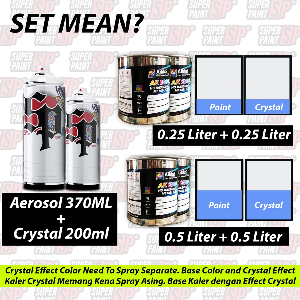 White Colour 】 Color Putih 2K Paint Bancuh Quality - Crystal White