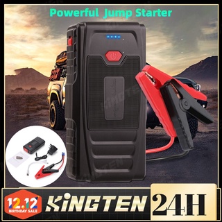 KINGTEN®128000Mah 12V Car Emergency Start Power Supply Jump Starter Red  Multifunctional Power Bank Lompat Permulaan