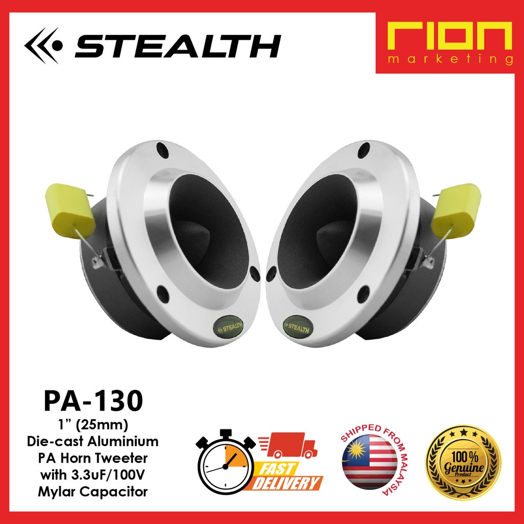 STEALTH : PA-130 1” (25mm) Die-cast Aluminium PA Horn Tweeter with 3 ...