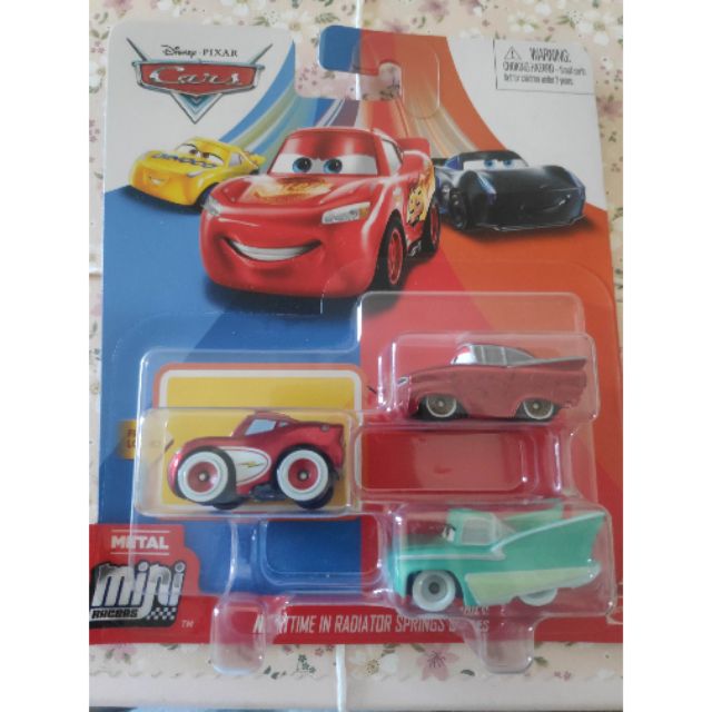 Disney Cars Metal Mini Racers - Nighttime in Radiator Springs - Mcqueen,  Flo, Ramone 