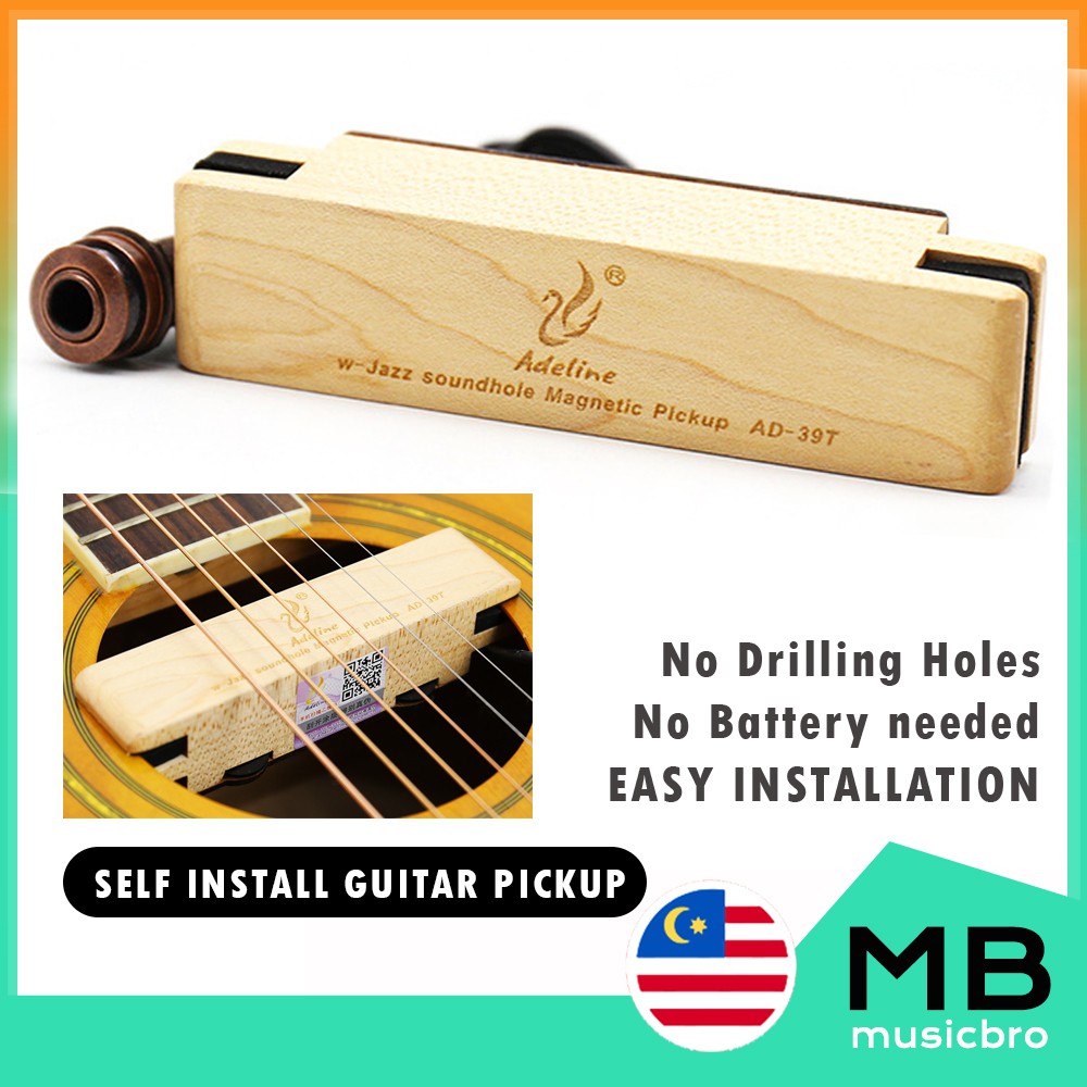 Adeline AD39T Acoustic Guitar Passive Sound Hole Pickup Acoustic External Pickup Woody Folk