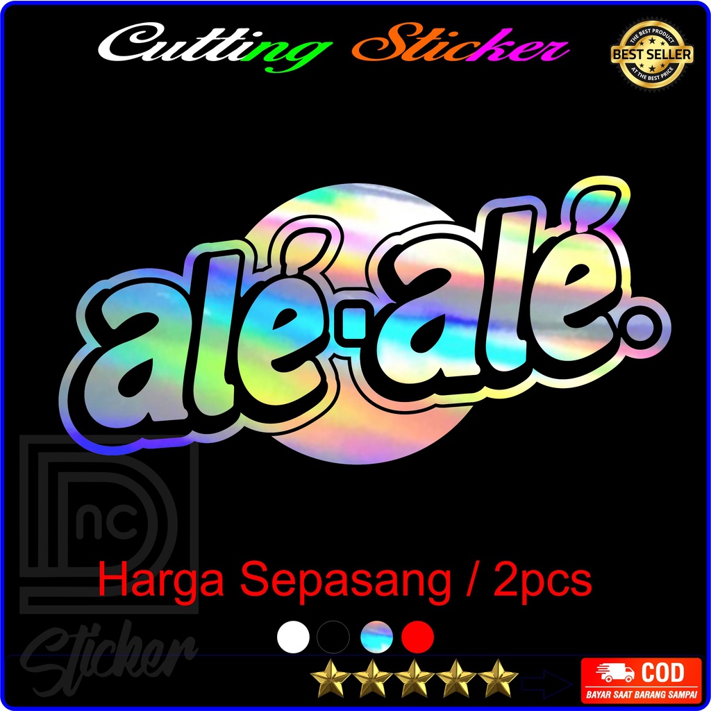 PUTIH 2pc Sticker Sticker ALE ALE Viral Logo Hologram Rainbow White ...