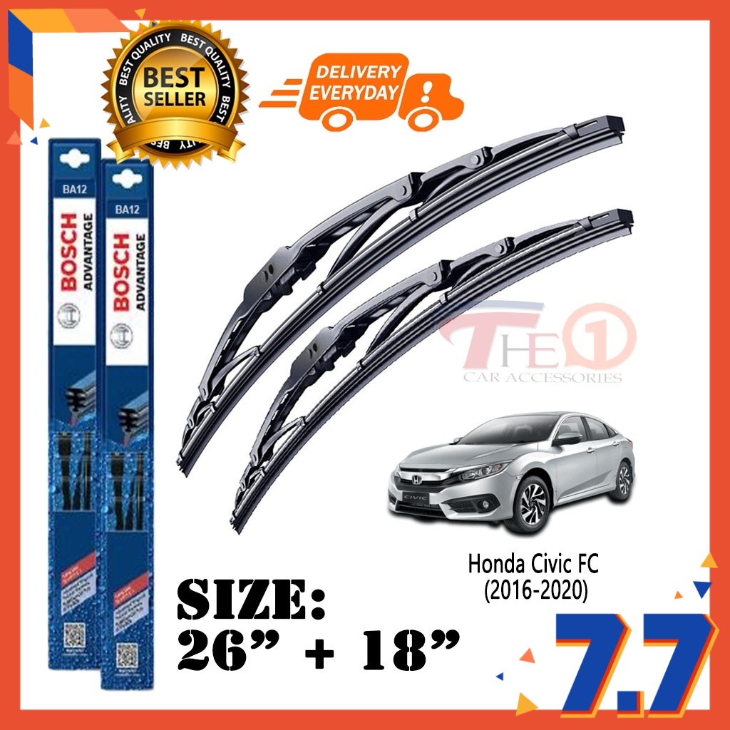 [ORIGINAL] Bosch Advantage Wiper Blade Set For Honda Civic FC (2016 ...