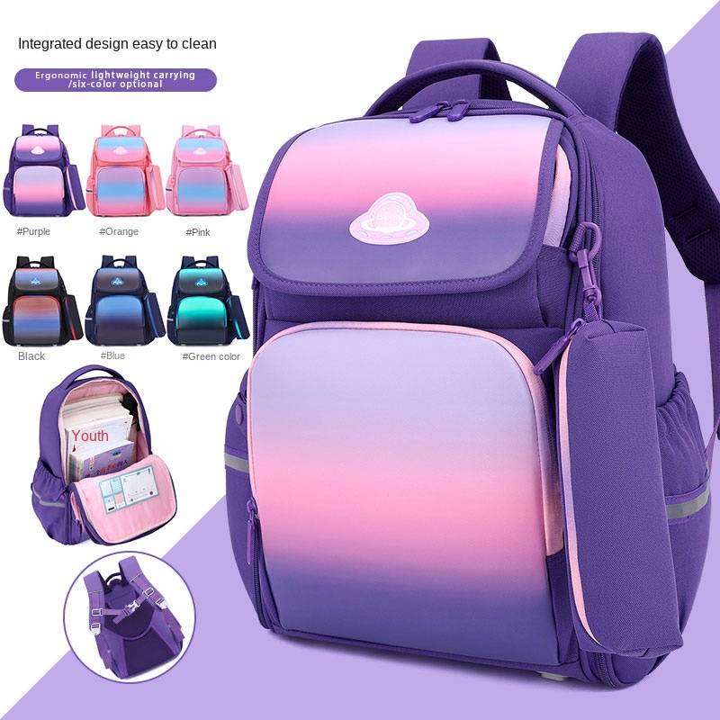 New Fashion Gradient Color Kid Backpack Waterproof Fabric Travel School ...