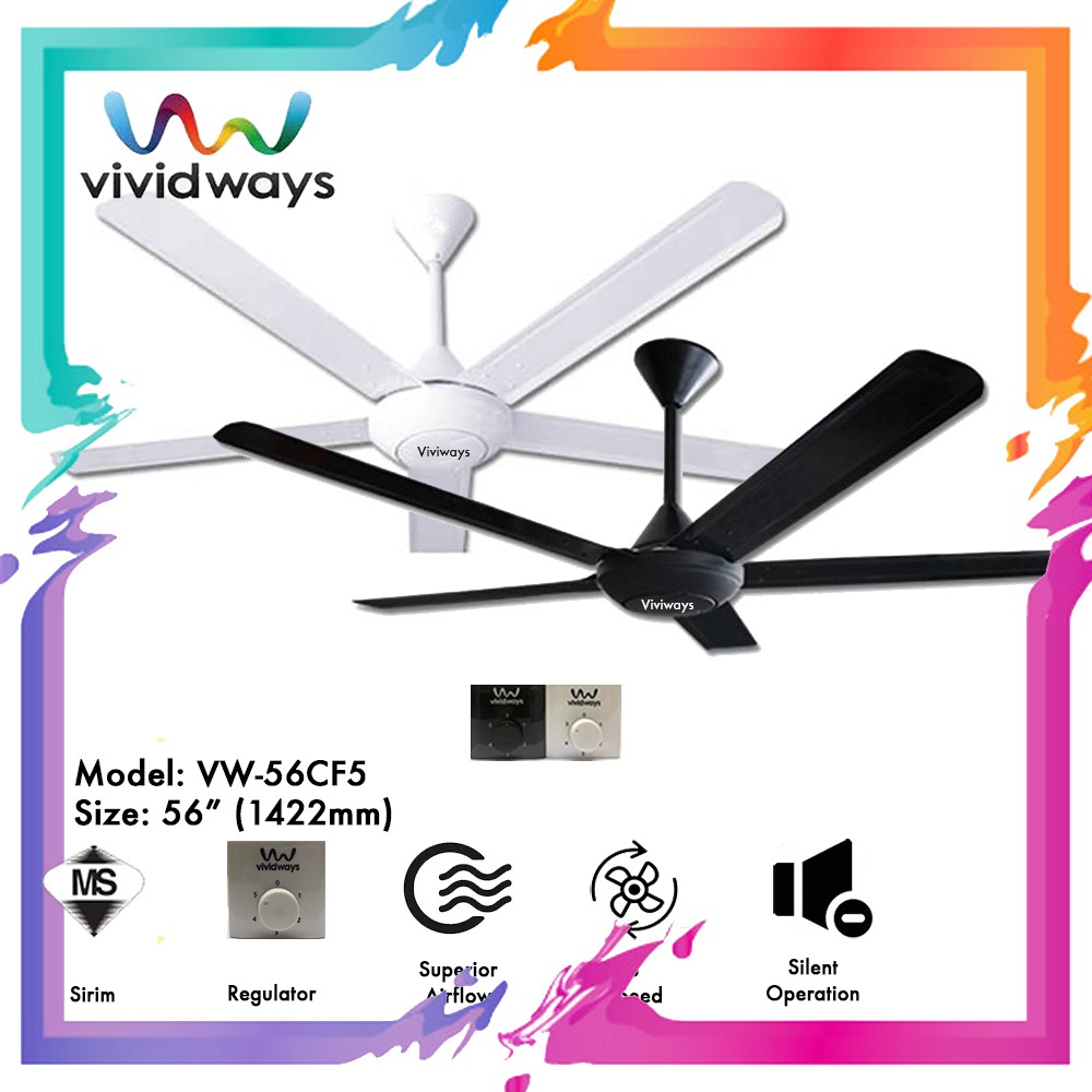 K2 VIVIDWAYS CEILING FAN 5speed (regulator) VW6005CF/5 42 INCH & 56