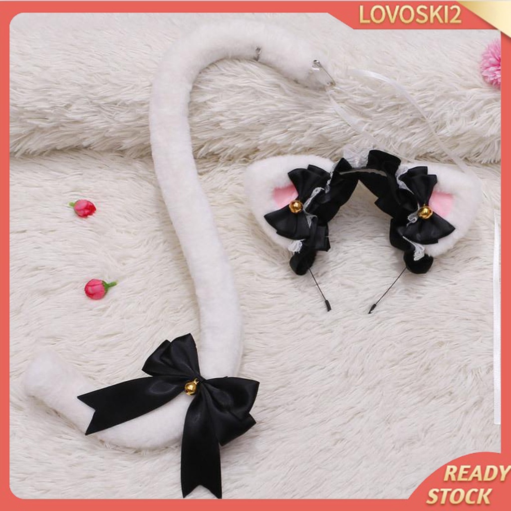 [lovoskiacMY] Cat Ears Headband and Tail Costume Adult Women & Kids