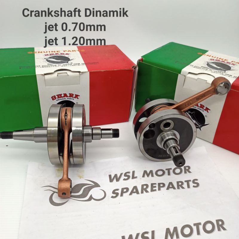 Crankshaft Dinamik 120 jack up 1.2mm & Jet 0.70mm ( SHARK ) Shopee