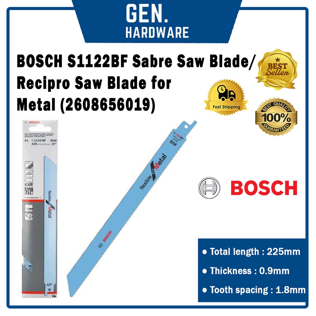 BOSCH S1122BF Sabre Saw Blade / Recipro Saw Blade for Metal (2608656019