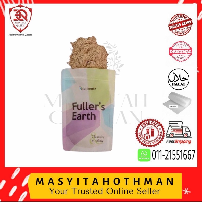 ELEMENTZ FULLER'S EARTH BENTONITE CLAY TANAH LIAT ASLI Shopee