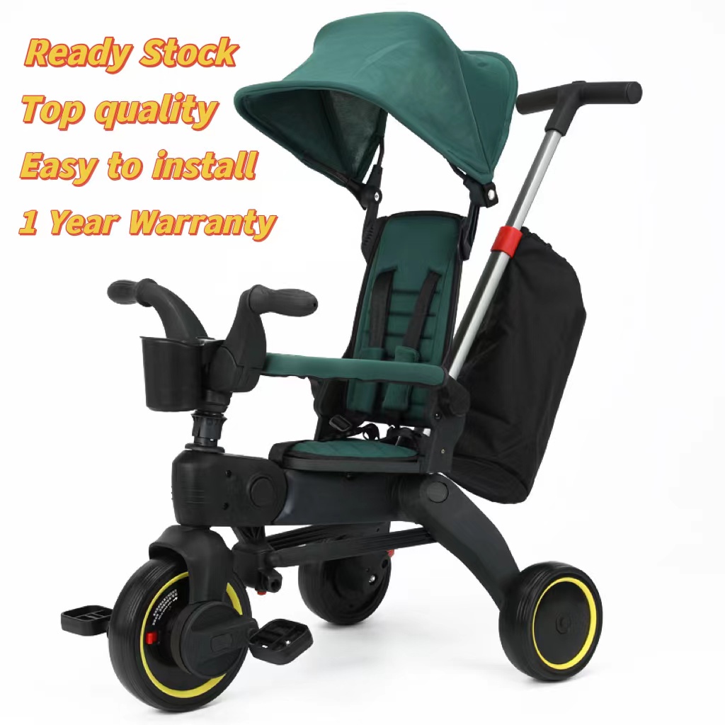 Liki Trike RACING GREEN 5 in 1 Deluxe S5 Most Compact Folding Trike ...