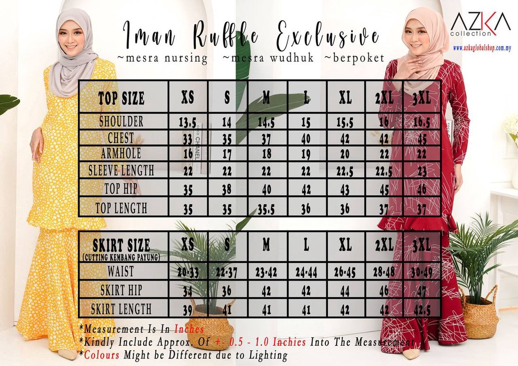 EXCLUSIVE RUFFLE !! Iman Ruffle Kain Kembang Payung by Azka Collection ...