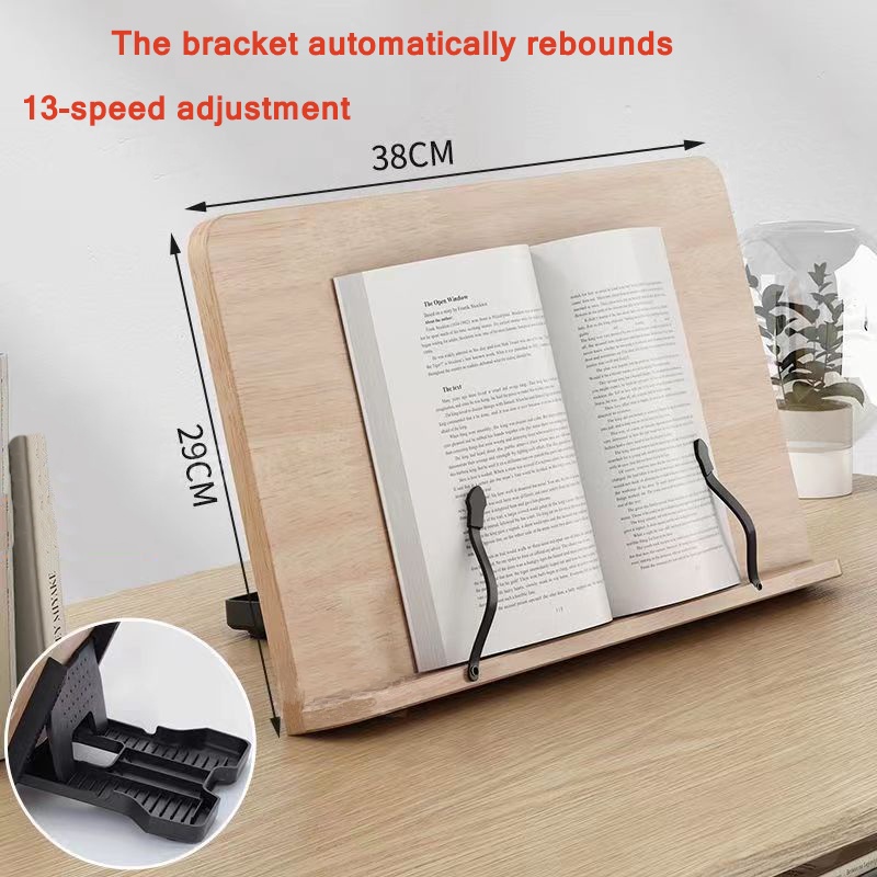 Adjustable Portable Wooden Reading Stand Book Holder With Automatic ...