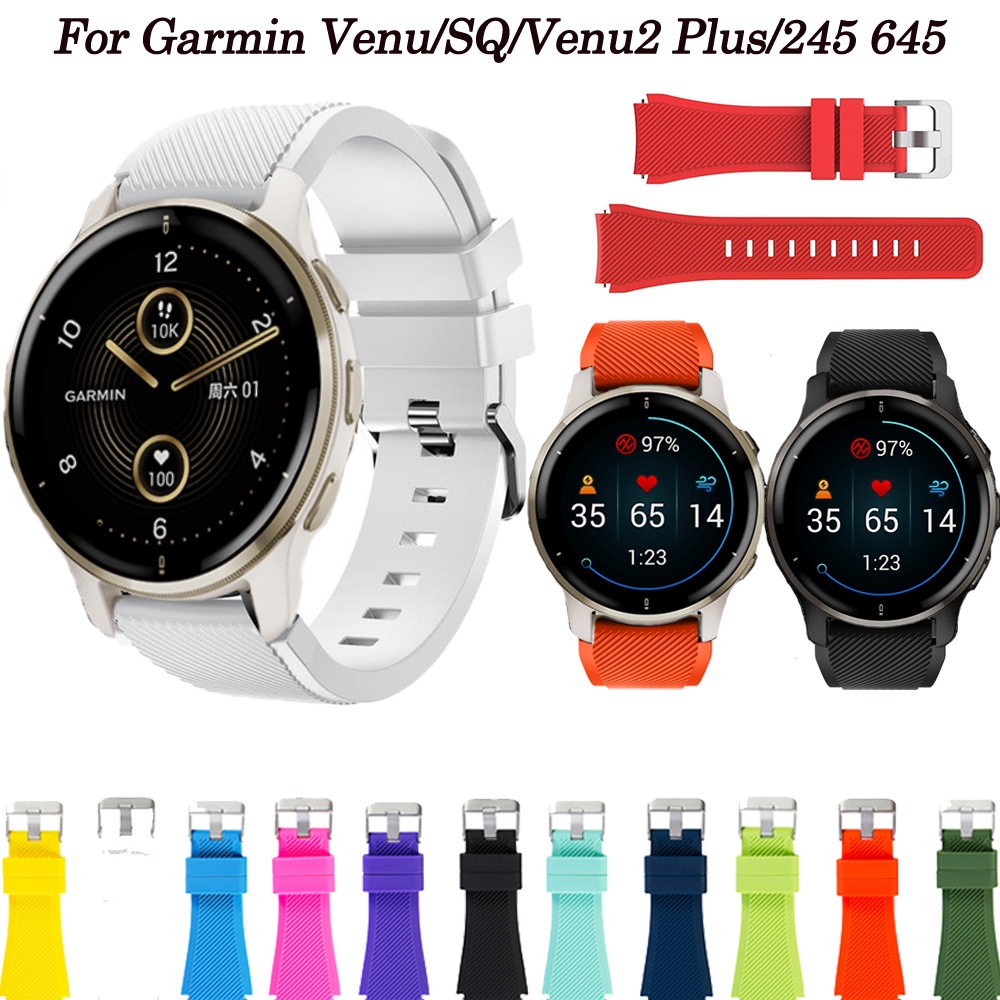 20mm Soft Silicone Strap for Garmin Watch Vivomove HR/Vivoactive 3/Venu 2  Plus Wrist Band