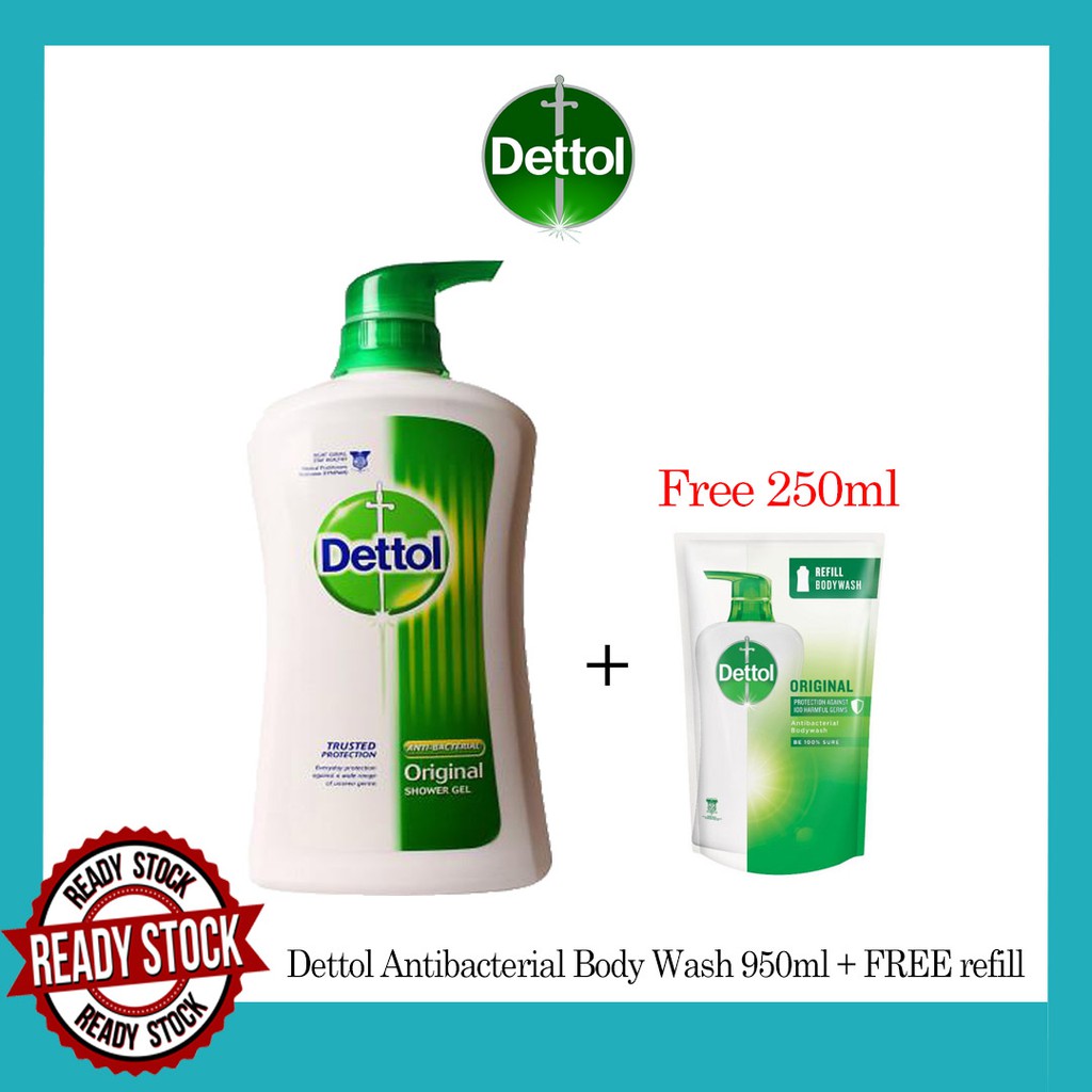 Dettol Antibacterial Shower Gel 950ml Free Dettol Shower Gel Original