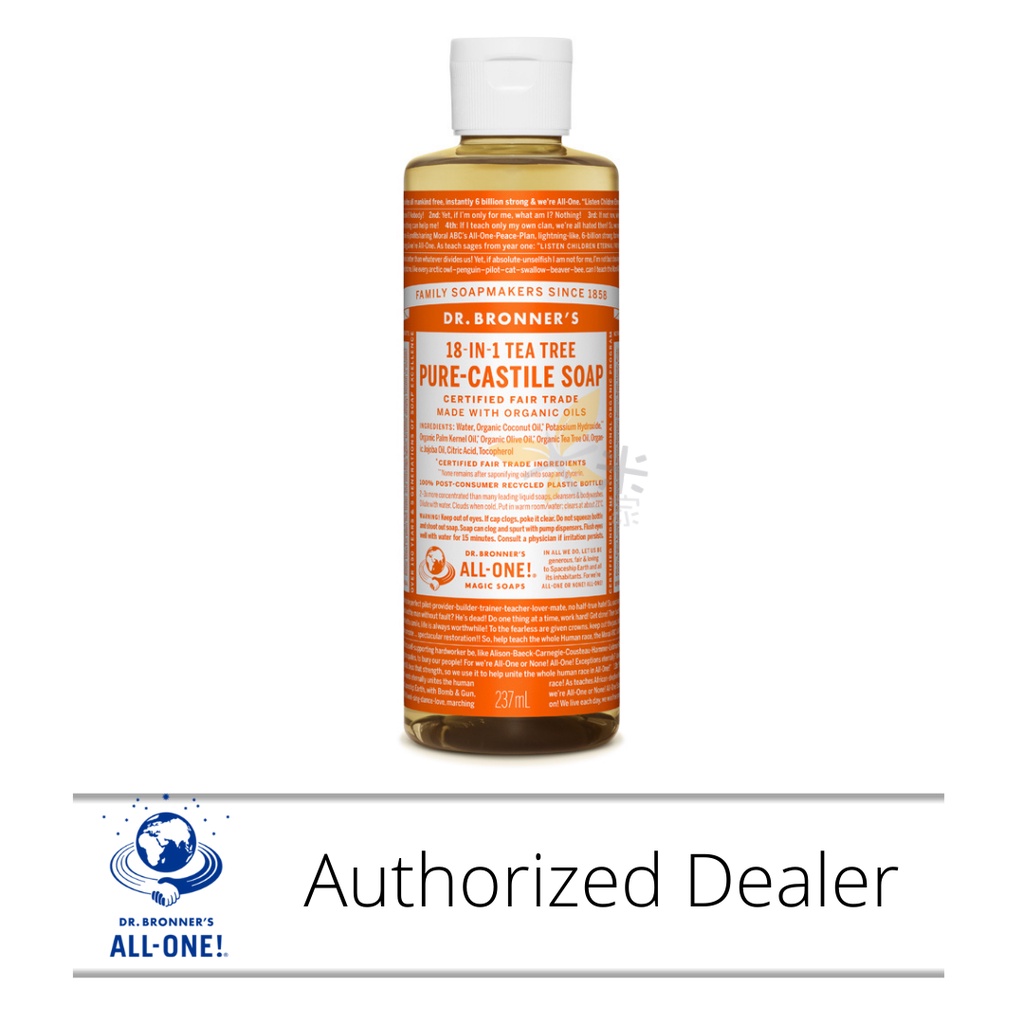 [Ready Stocks] Dr. Bronner's 18In1 Tea Tree PureCastile Soap 237ml