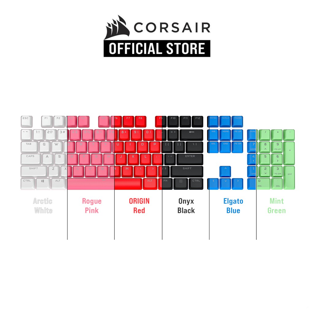 CORSAIR PBT DOUBLESHOT PRO Keycap Kit ( Origin Red / Arctic White