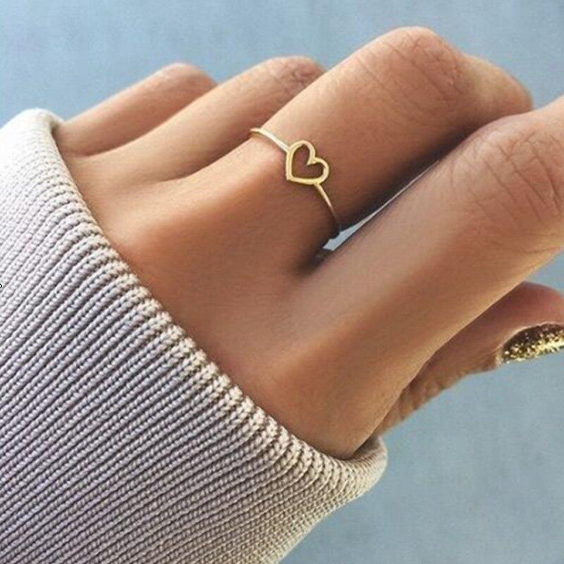 Gold rings online with love symbol