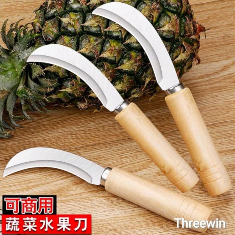 *ZR3578 Borong Pineapple 🍍 Steel Sickle Cutting Wood Handle Banana 🍌