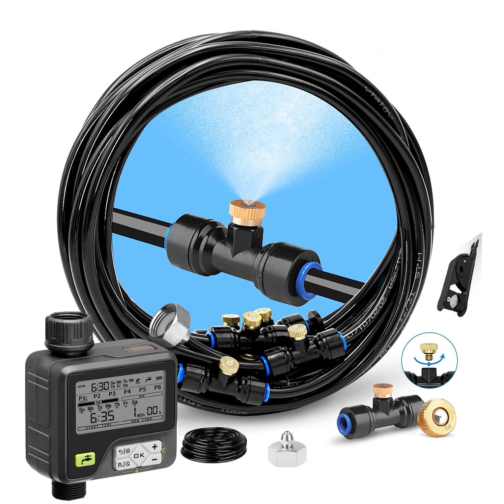 Automatic Misting Cooling System Water Timer with Rain Sensor Plant
