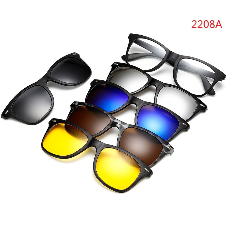 Polarized Magnetic clip on sunglasses TR90 magnet eyeglasses frame ...