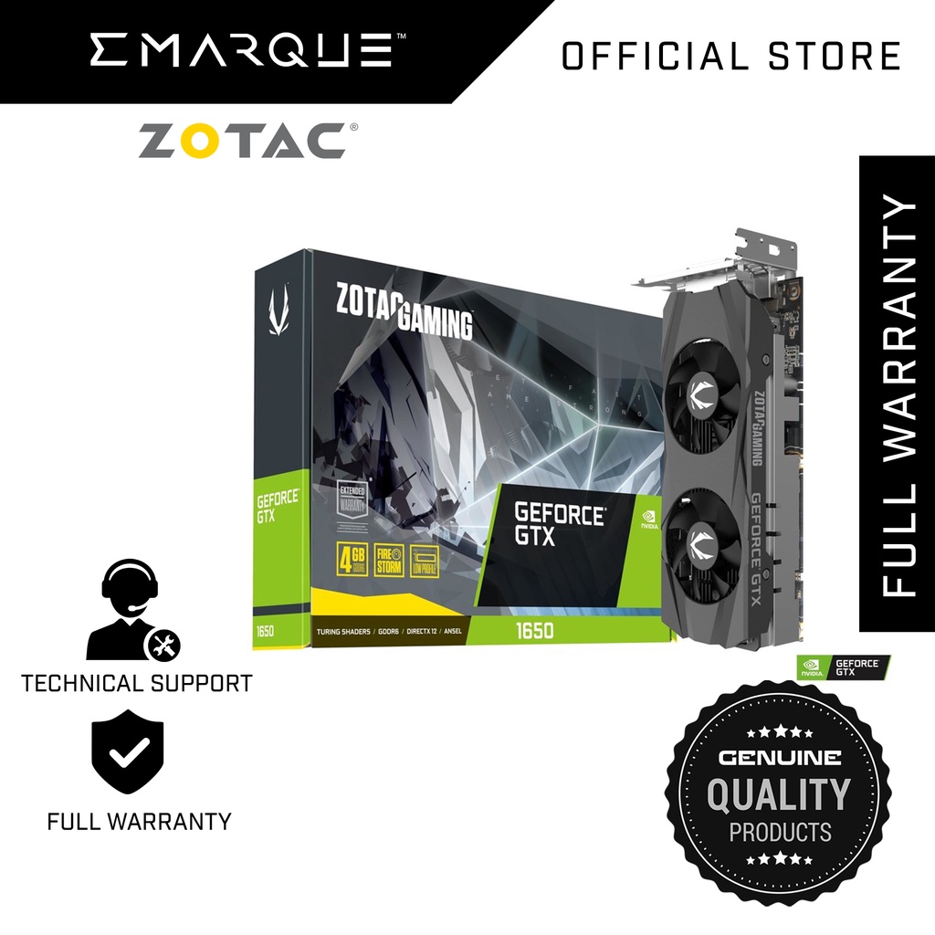 ZOTAC GAMING GeForce GTX 1650 Low Profile 4GB GDDR6 - PC Graphics