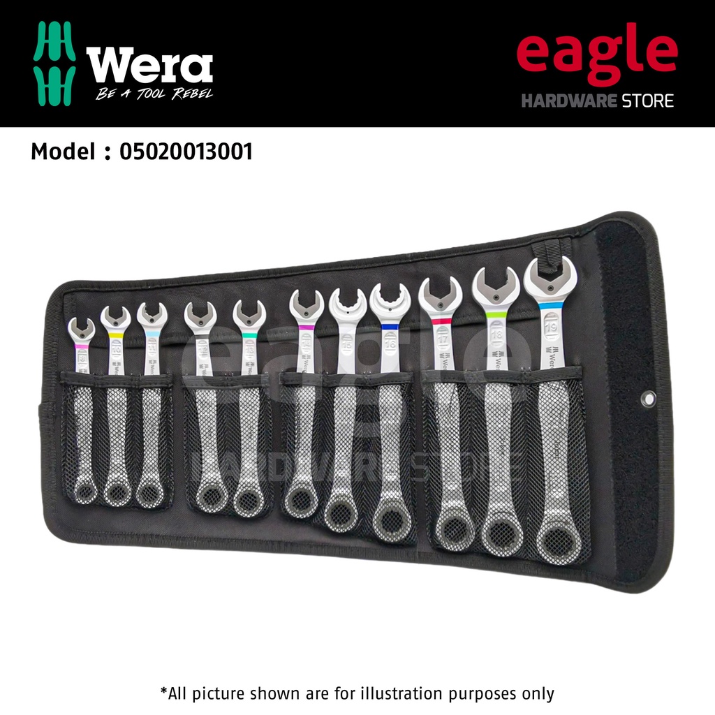 Wera 05020013001 6000 Joker 11 Set 1 Ratcheting Combination Wrenches Set, 11pcs Shopee Malaysia