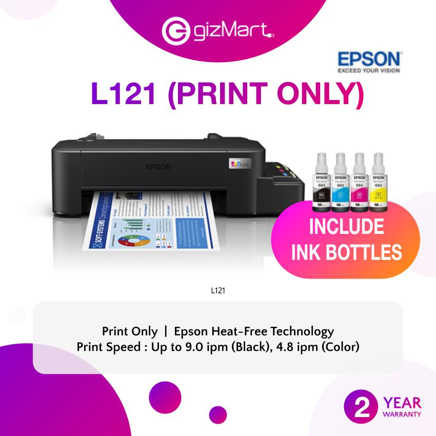 Epson Eco Tank L121 A4 Ink Tank Printer Single Function Print Only Shopee Malaysia 9941