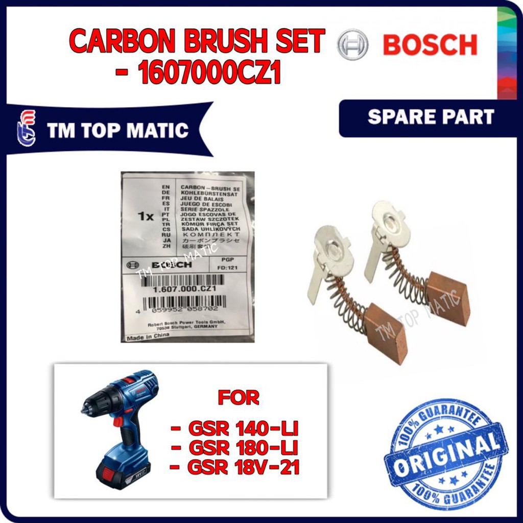 2 Escobillas De Carbón Para Bosch GSR 18V-21 – Repuesto 1607000CZ1 (Hobbypower24)