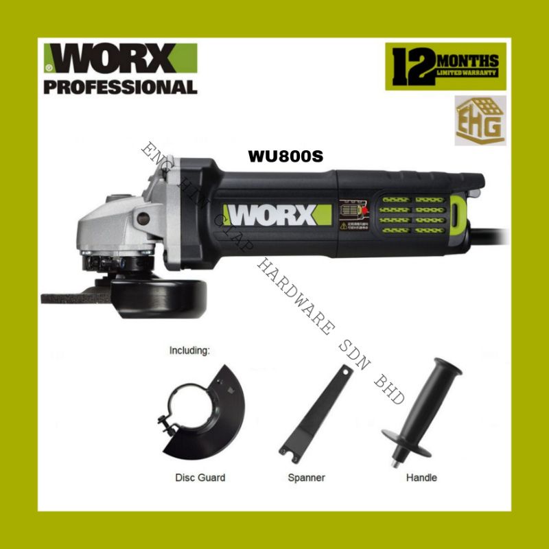 WORX WU800S 100mm 720W Angle Grinder Shopee Malaysia