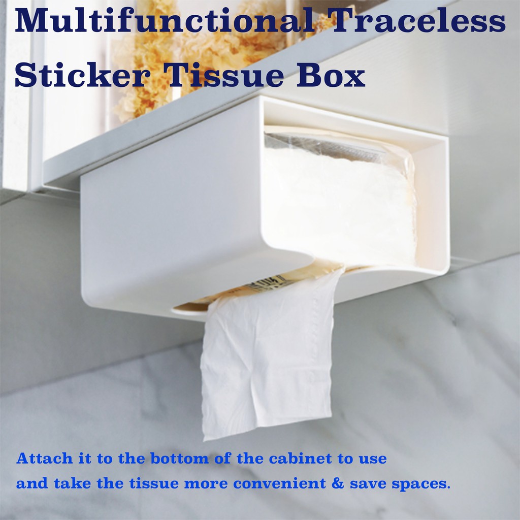 🇲🇾Ready Stock Multifunctional Traceless Sticky Tissue Box Storage Box ...