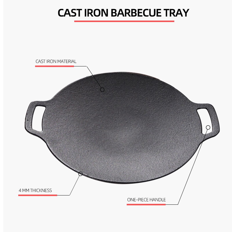 OUTERMAN Outdoor Cooking Cast Iron Pan BBQ Grill Frying Pan | Shopee ...
